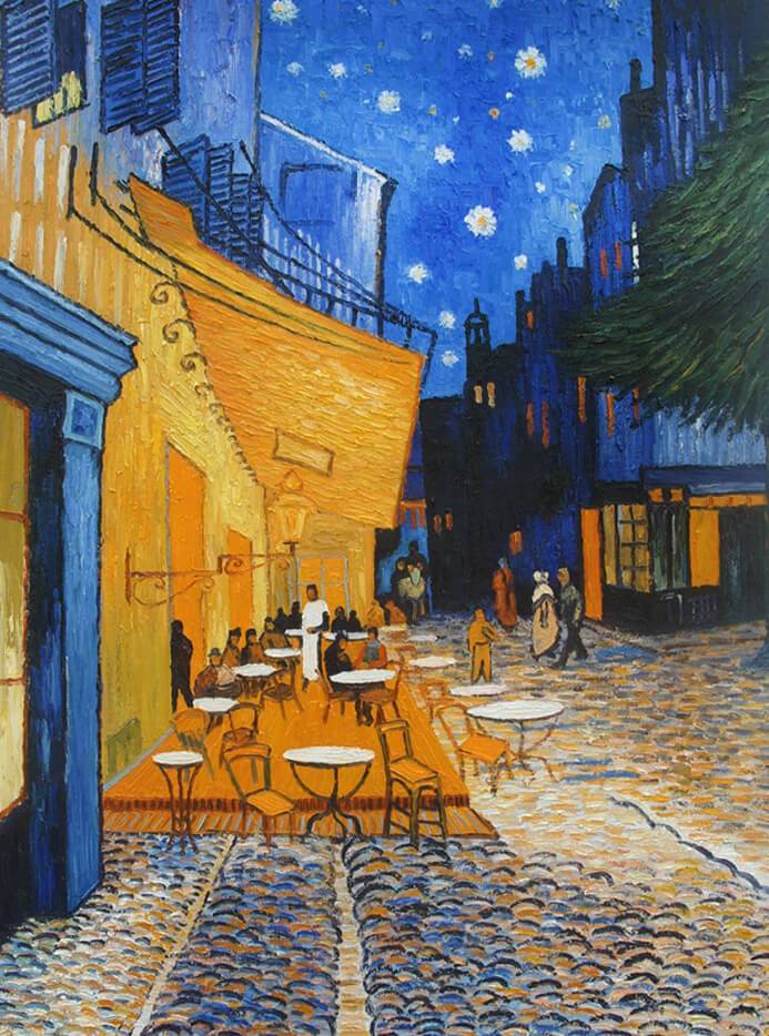 Oil Painting Reproduction of Café Terrace at Night