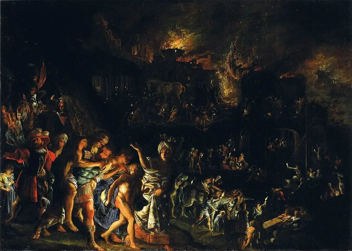 adam elsheimer the burning of troy