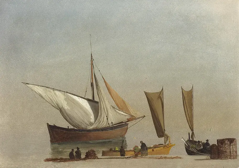 albert bierstadt fishing boats