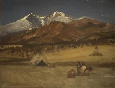 albert bierstadt indian encampment evening