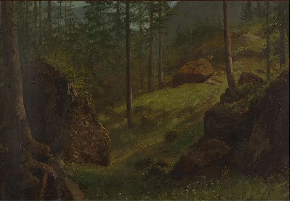 albert bierstadt wooded hillside