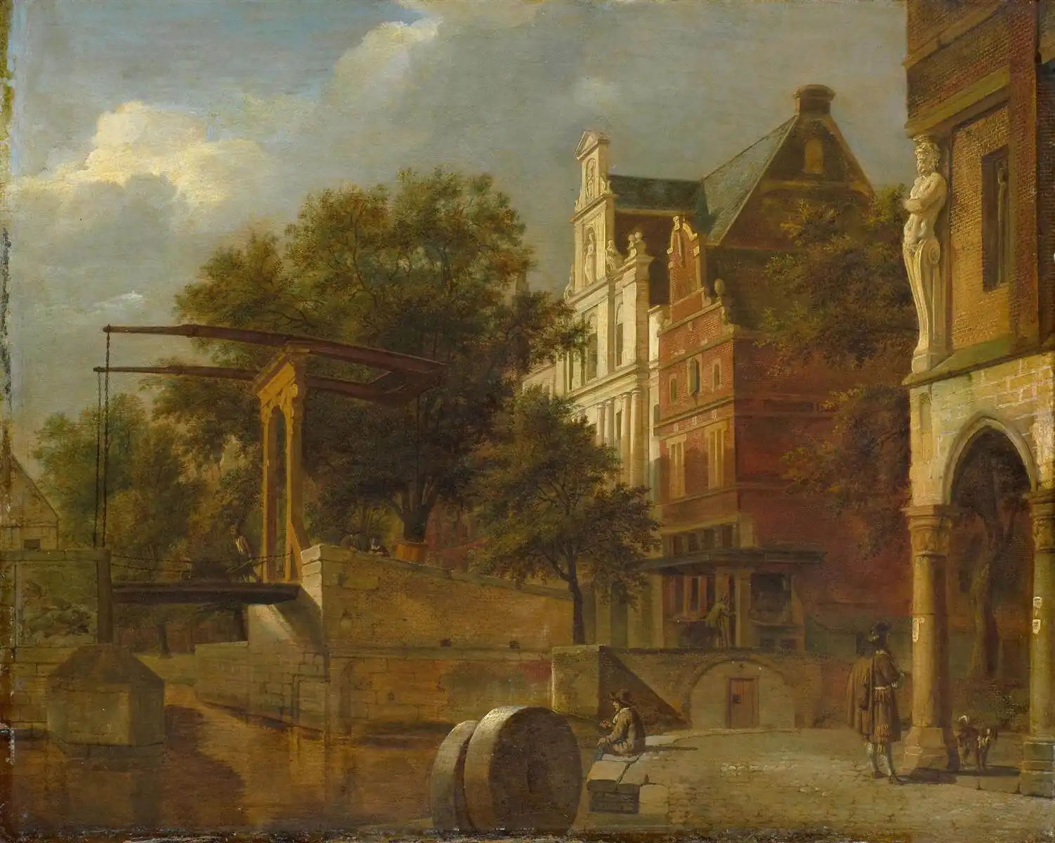adriaen van de velde cityscape with drawbridge