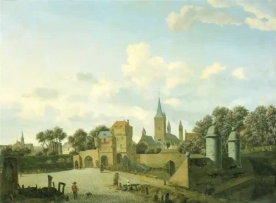 adriaen van de velde the church of st. severin in cologne in a fictive setting