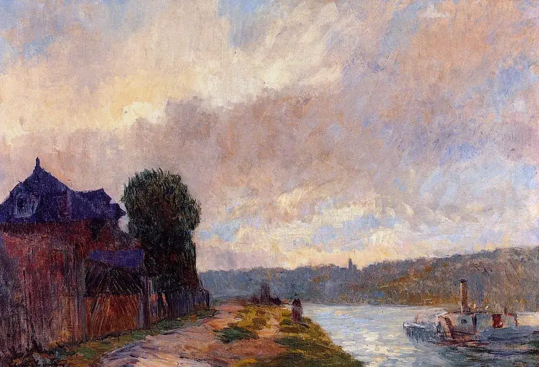 albert lebourg tugboat on the seine downstream from rouen