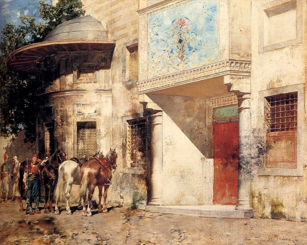 alberto pasini outside the mosque