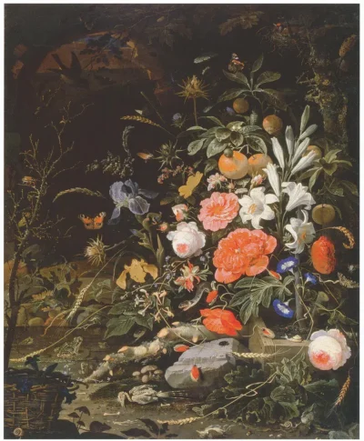 abraham mignon flowers and tiny creatures vanitas