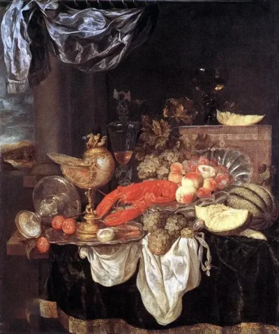 Abraham van Beyeren_Large Still-life with Lobster 1653