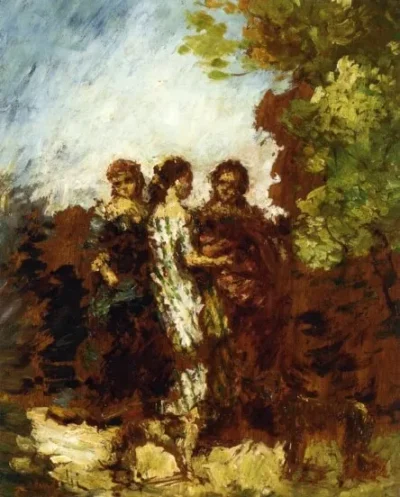 adolphe joseph thomas monticelli three friends