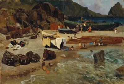 albert bierstadt fishing boats at capri