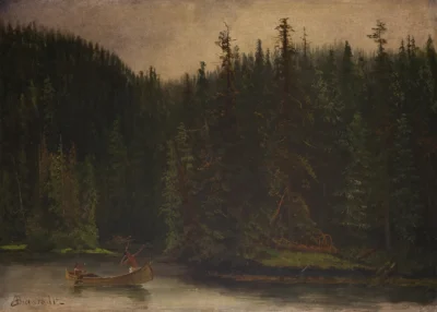 albert bierstadt indian hunters in canoe