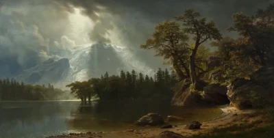 albert bierstadt passing storm over the sierra nevadas