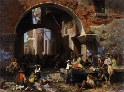 albert bierstadt roman fish market arch of octavius