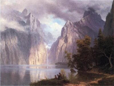 albert bierstadt scene in the sierra nevada