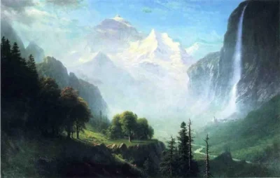 albert bierstadt staubbach falls, near lauterbrunnen, switzerland