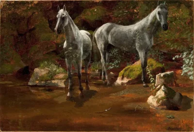 albert bierstadt study of wild horses