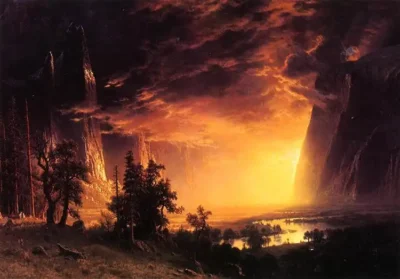 albert bierstadt sunset in the yosemite valley 1869