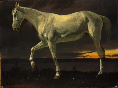 albert bierstadt white horse and sunset