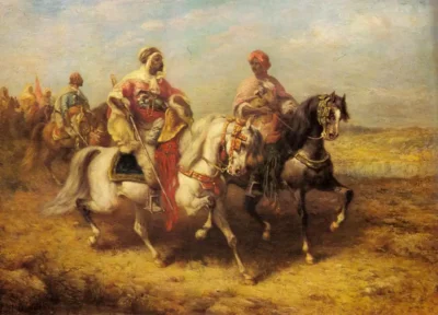 adolf schreyer arab chieftain and his entourage