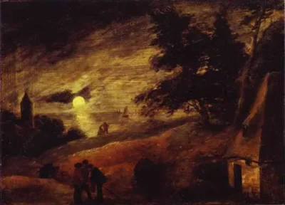 adriaen brouwer dune landscape by moonlight