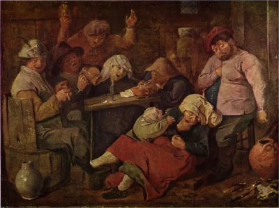 adriaen brouwer inn with drunken peasants