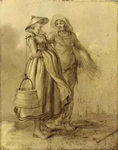 adriaen pietersz van de venne an amorous peasant couple conversing