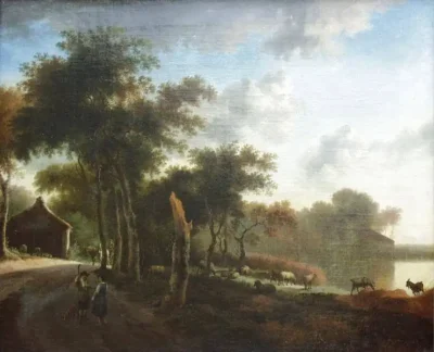 adriaen van de velde landscape with shepherds