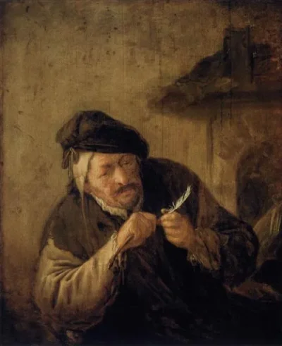 adriaen van ostade cutting the feather