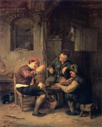 adriaen van ostade three peasants at an inn