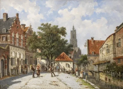 adrianus eversen a dutch street scene