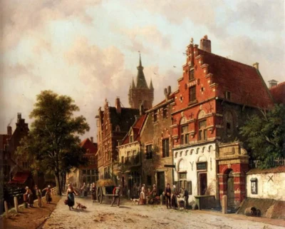 adrianus eversen a view in delft