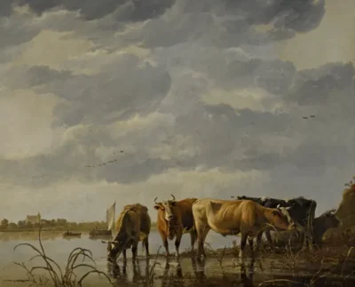 Aelbert Cuyp_Cattle Watering by an Estuary