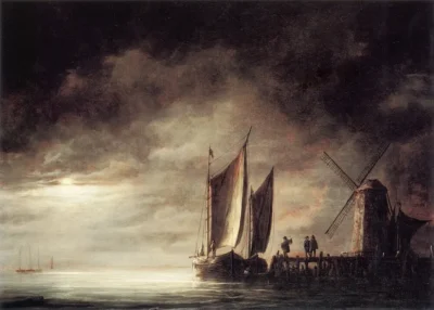 Aelbert Cuyp_Dordrecht Harbour by Moonlight