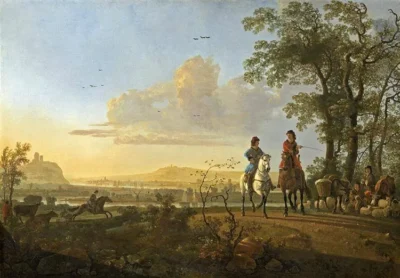 Aelbert Cuyp_Horsemen and Herdsmen with Cattle