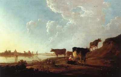 Aelbert Cuyp_River Scene with Milking Woman