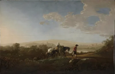 Aelbert Cuyp_Travelers In Hilly Countryside