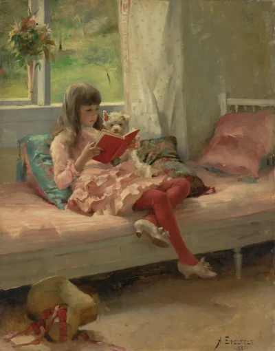 Albert Edelfelt_Good Friends (Portrait of the Artist's Sister Bertha Edelfelt)