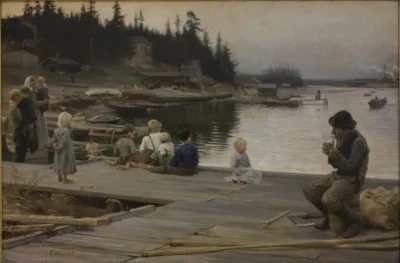 albert edelfelt summer evening at hammar's repair yard