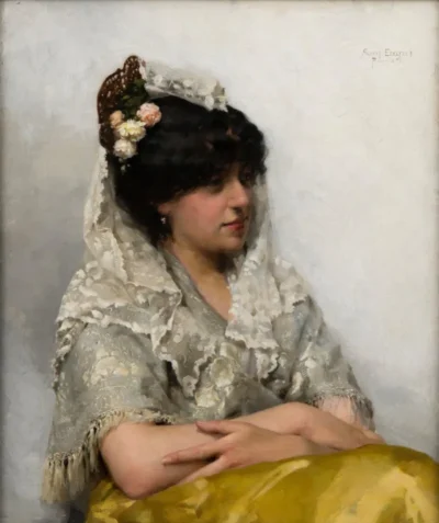 albert edelfelt white mantilla