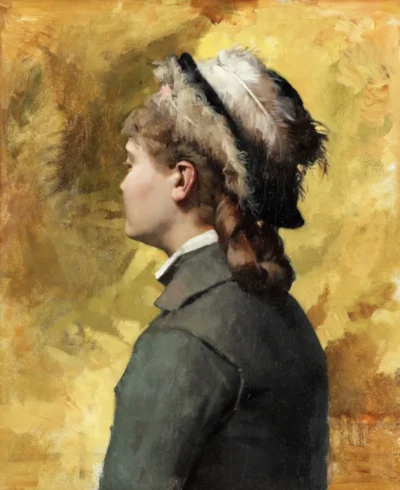 albert edelfelt young woman in gray