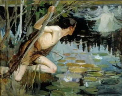 albert edelfelt youth and a mermaid