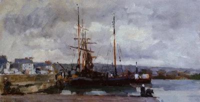 albert lebourg the port of rouen grey weather