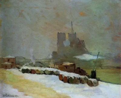 albert lebourg view of notre dame winter