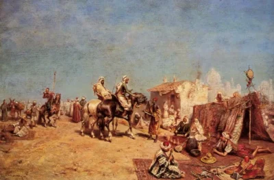 alberto pasini an arab encampment 1