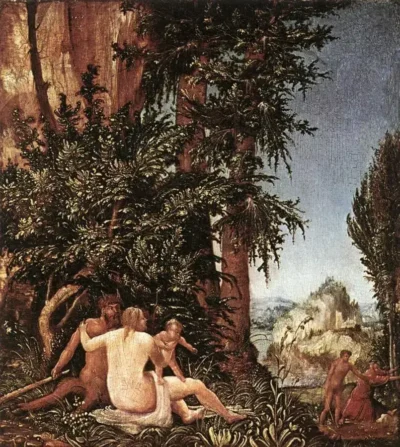 albrecht altdorfer landscape with satyr family