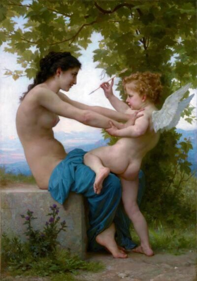 A Girl Defending Herself Against Eros