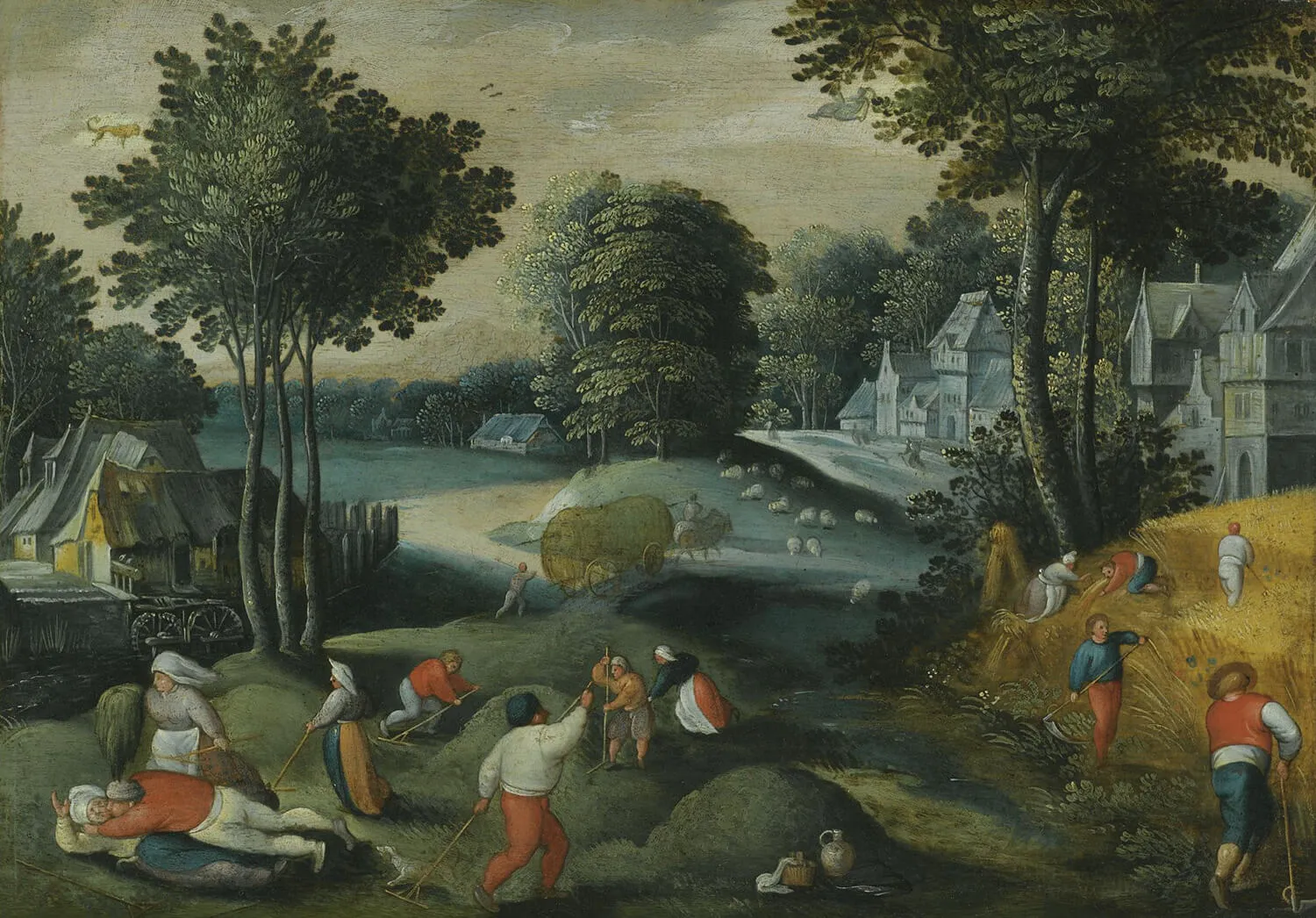 abel grimmer an allegory of summer with two signs of the zodiac a village