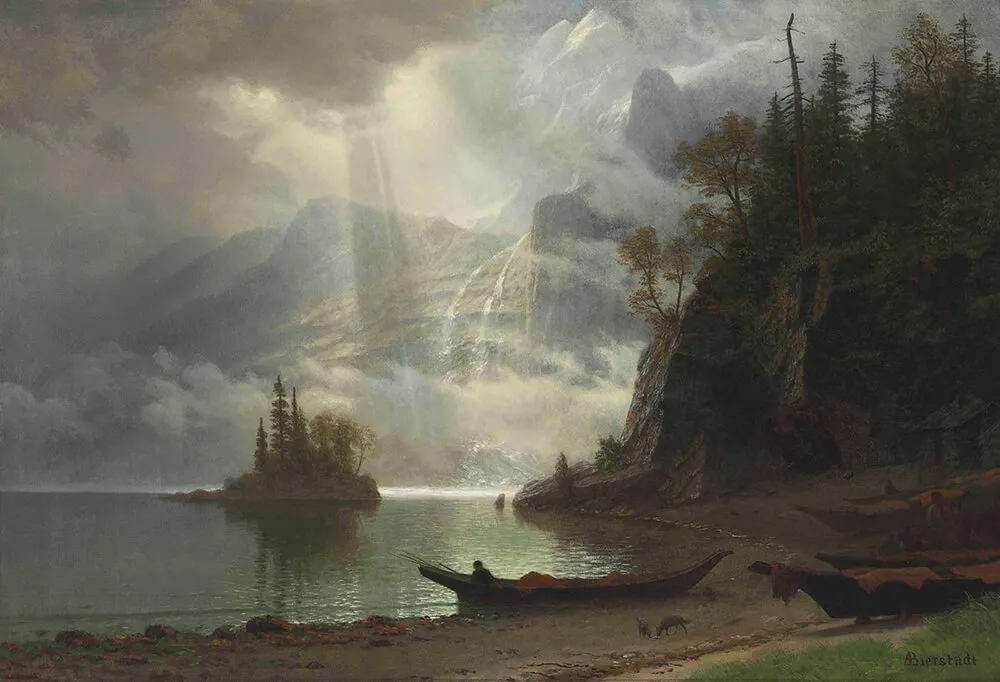albert bierstadt island in the lake