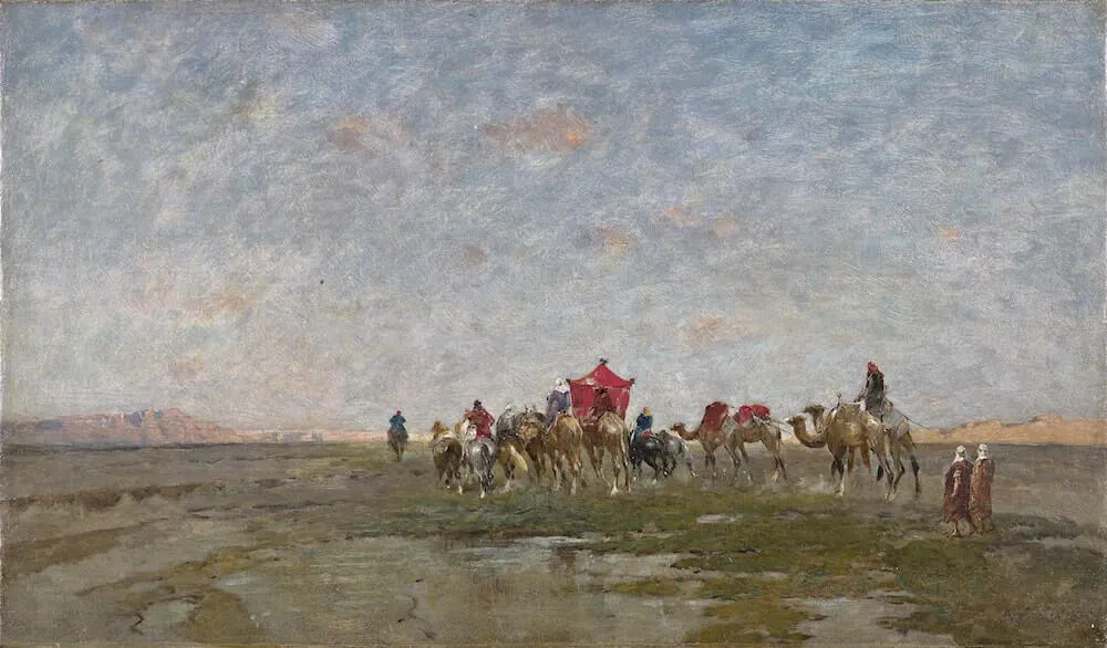 alberto pasini caravan in the desert 1
