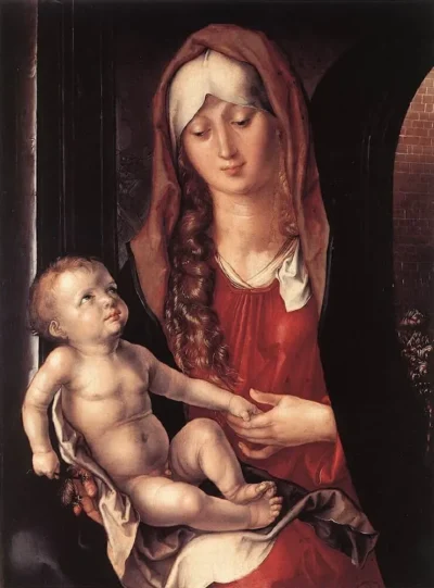 albrecht durer virgin and child before an archway
