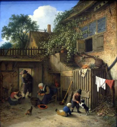 adriaen van ostade the cottage dooryard